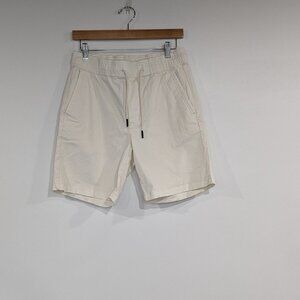 Zara dnwr Drawstring Cotton Shorts Cream Size Small